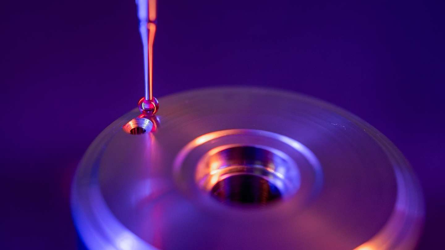 Probe measures bore on precision component for medical technology